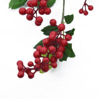 Rama De Bayas Rojas Artificiales De 70CM Adornos De Árbol De Navidad Flores De Imitación De Hollejo Para Decoración Doméstica DIY - details 1