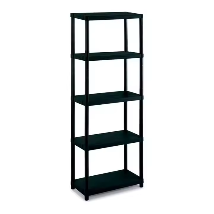 ORION91 Estantería Plástico PP 5 Baldas Negro Polipropileno (171x61x31 cm) Garaje Cocina Trastero Oficina - SpazioLuzio - 1