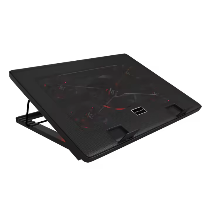 Mars Gaming MNBC2, Base Refrigeradora 17.3", Iluminación LED Roja, 5 Ventiladores Ultra-silenciosos Tecnología UA5, 2 USB 2.0, Negro - 1