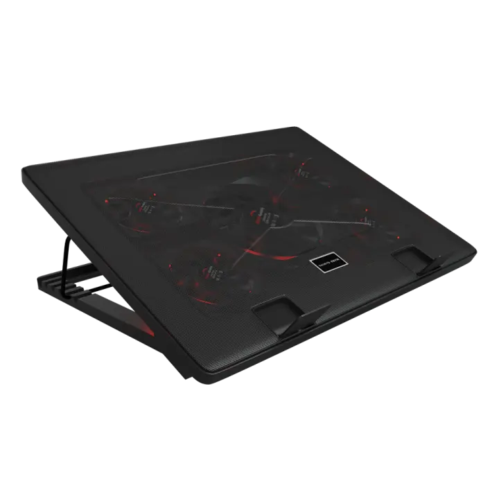 Mars Gaming MNBC2, Base Refrigeradora 17.3", Iluminación LED Roja, 5 Ventiladores Ultra-silenciosos Tecnología UA5, 2 USB 2.0, Negro - 1