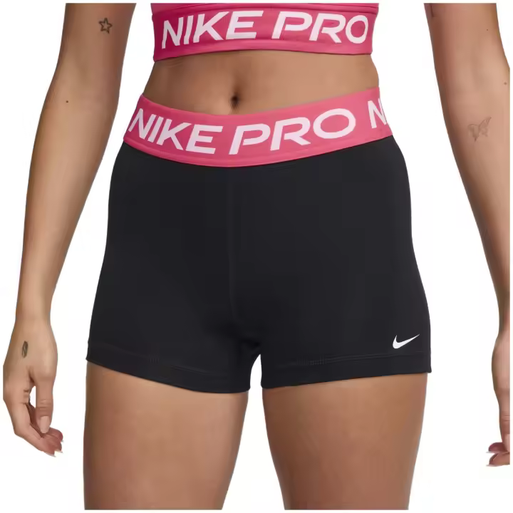 Malla Corta Nike Pro Para Mujer En Color Negro Magenta - 1