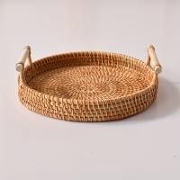 Paseador De Té Y Aperitivos De Rotura Tejida Artesanal Con Manillas Doble Ideal Para Panecillos Multipropósito - details 3