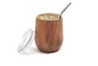 Set de Mate Argentino para Yerba Mate Balibetov - Kit Mate de Vaso para Mate Pared Doble de Acero Inoxidable 18/8 - Incluye Dos Bombilla Mate y un Cepillo para Limpiar la Bombilla (235 ml, Madera) - details 1