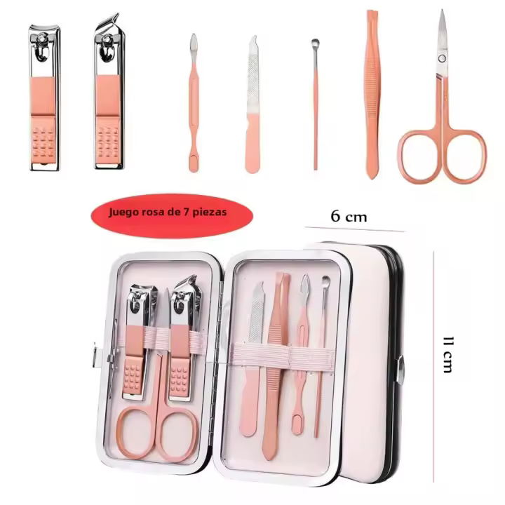 Juego De Tijeras De Uñas Y Aparato De Corte Para Manicura Y Pedicura 7 O 18 Piezas Acero Inoxidable Herramienta Para Belleza Uso Doméstico - 1