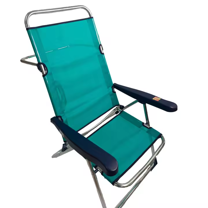 SILLA CAMA PLAYA ALCO ALUMINIO RESPALDO ALTO COLOR AZUL TURQUESA 68.5X64X103CM(30 1-670AZ) - 1