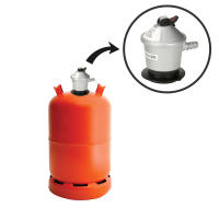 Regulador Gas Butano 30 mbar Plata y Negro. Tamaño 7,5x10,5 cm. Alcachofa Bombona de Gas uso Doméstico. Cierre de Seguridad, Fabricado con Materiales Resistentes a la Corrosión, Válvula Antifugas - details 1
