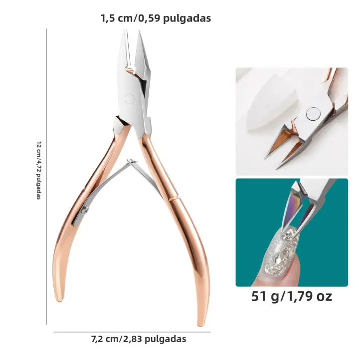 Aguja De Manicura De Acero Inoxidable Para Eliminar Diamantes Y Piedras Preciosas Herramienta De Remoción De Uñas Tijeras De Cadena - 1