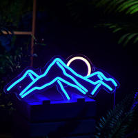 Luces De Neón Montañas LED Para Decoración De Pared Azul Luz De Neón Para Dormitorio Café Oficina Regalo De Cumpleaños Para Niños - details 5