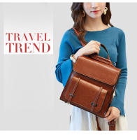 Mochila De Cuero Genuino Para Mujer Bolsa De Viaje Con Portátil Capacidad De 20-35 Litros Estilo Preppy Saco De Hombro - details 2
