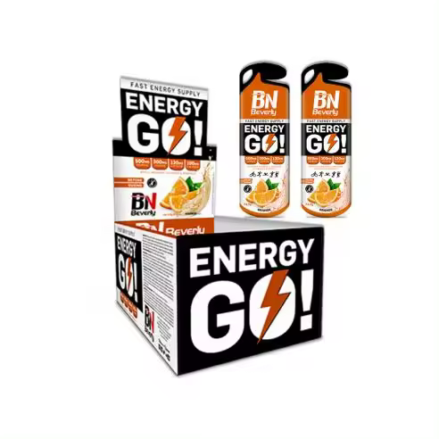 Beverly Nutrition Gel Energético Energy Go Pre Workout Naranja (12 Uds.) - Recarga Glucógeno, Aumenta Energía - 1