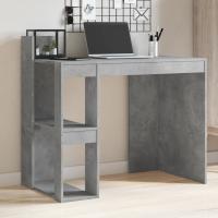 vidaXL Escritorio de oficina madera ingeniería gris 103,5x56,5x94 cm en color Gris sonoma/Blanco/Roble Sonoma y más | estructura resistente ideal para salón dormitorio o estudio - details 4