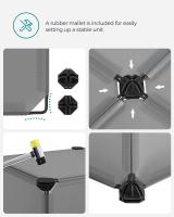 Organizador de zapatos modular, color blanco o negro, zapatero elegante con 10 estantes ajustables, apilable, con puerta - details 9
