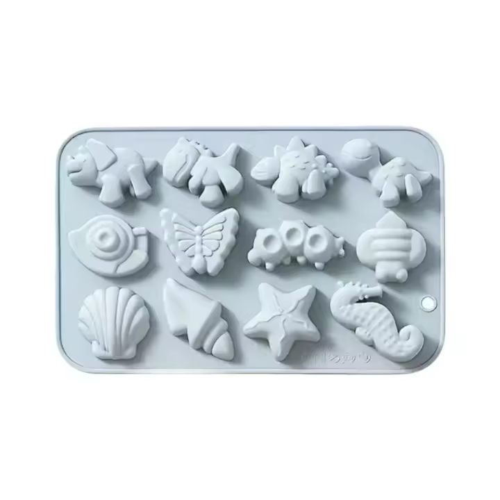 Molde De Silicona De Dinosaurio Caracol Concha Chalupa Estrella De Mar Caballito De Mar Mariposa Para Pasteles Hielo Caramelos Resina - 1