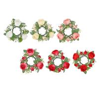 Anillo De Vela Para Coronas Artificiales De Flores Verdeza Rosa Decoración Para Sala De Estar Puerta Mesa Pascua - details 1