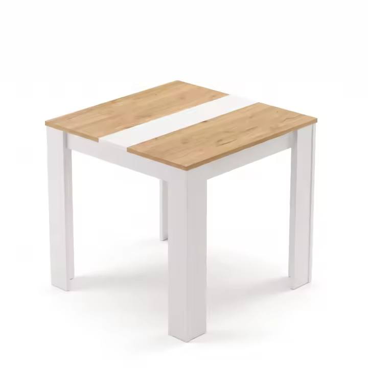 Mesa de Comedor Compacta 80x80 cm Blanco y Roble CASA basics