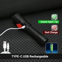 Lámpara De Mano Táctica Recargable USB Alta Potencia LED Luz Fuerte Impermeable Torcha Portátil Para Exteriores Con Alcance Extra Largo - details 6