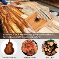 Miwayer Kalimba De Madera De Mahogany 17/21 Teclas Piano De Dedo Portátil Para Principiantes Regalo Para Niños Navidad - details 5