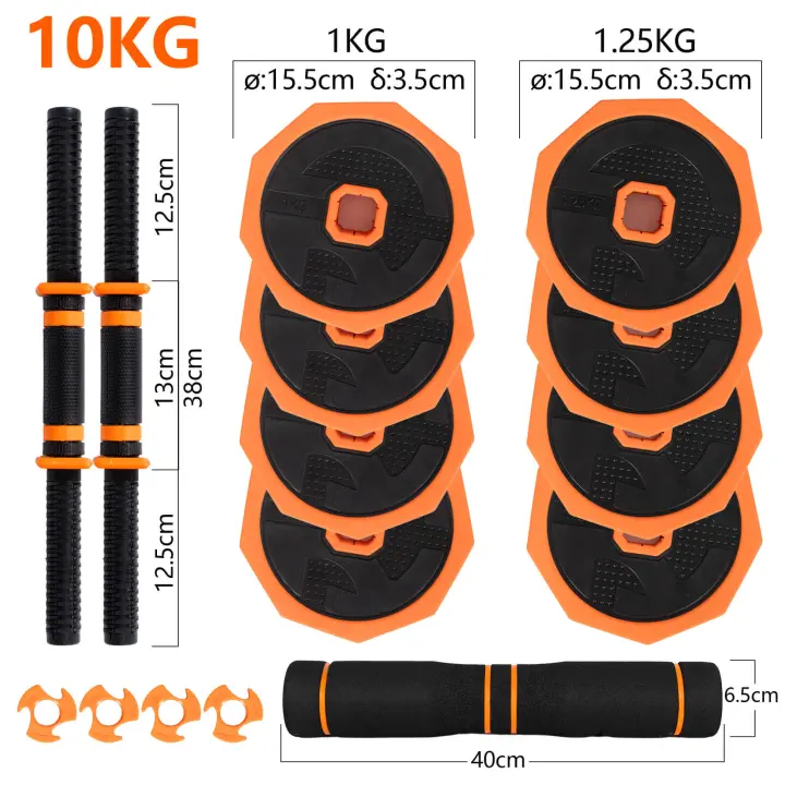OZIO FITNESS Kit Mancuernas Ajustables 10 kg / 15 kg / 20 kg / 30 kg / 40 kg 2 en 1 Pesos Poligonales Fitness - 1