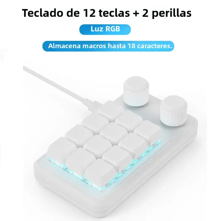 Teclado Mecánico Mini Para Gaming Y Photoshop Con Macro Personalizable RGB 3 Teclas Botón Copiar Pegar Hotswap Para Desktop Laptop Tablet - 1