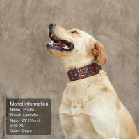 Collar De Cuero Genuino Para Perros Medianos Y Grandes Con Espinas Ajustable Para Pitbull Bulldog Collar De Mascota Con Colgante Para Todas Las Estaciones - details 11