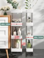 Estante De Baño Móvil De 4 Niveles Con Ruedas Organizador Espacioso Para Ducha Estante De Almacenamiento Para Shampoo Y Accesorios De Baño - details 5