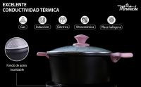 LA MOUSTACHE Cacerola de Aluminio Fundido con Antiadherente y Tapa de Cristal - Compatible con Todas las Cocinas, Incluida Inducción, Sin PFOA - details 4