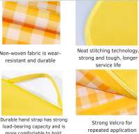 Manta de picnic impermeable plegable a cuadros amarillos manta de playa al aire libre bolso de mano adecuado para parques viajes camping - details 0