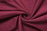 Vestido De Hombros Descubiertos Kliou Para Mujer Estilo Clásico De Calle Alta Manga Completa Hueco Vestido Delgado Sencillo Elegante De Fibra Sintética - details 9