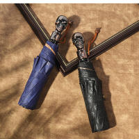 Paraguas Automático Negro Diablos Calavera 3 Plegables Anti UV Para Hombre Y Mujer Paraguas De Viaje Resistente Al Viento Para Hombre Y Mujer - details 10