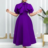 Vestido Elegante De Fiesta Para Mujer 2024 Con Cuello Con Lazo Manga Corta Cintura Alta A-Line Plisado Hasta El Tobillo Vestido De Cumpleaños - details 48