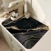 Alfombrilla De Secado De Platos Negra Con Marbling Absorbente Super Tableware Anti-deslizante Para Cocina Tamaño 20x30cm 30x40cm 40x60cm Moderno Estilo Persa Resistentes Al Desvanecimiento Y Corrosión - details 6