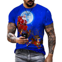 Camiseta 3D De Navidad Para Hombre Con Estampado De Santa Claus Y Ciervo Camiseta Casual Vintage Sin Mangas Para Primavera Y Verano - details 2