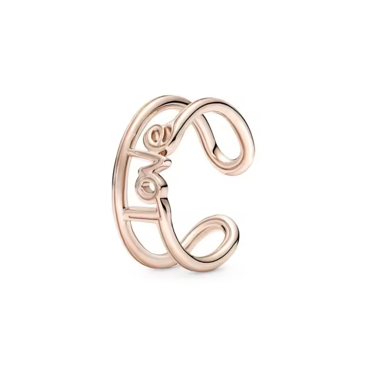 180077C00 - Anillo con un recubrimiento en oro rosa de 14k Abierto Love Pandora ME 180077C00 PANDORA Silver  Anillo Pandora original - 1