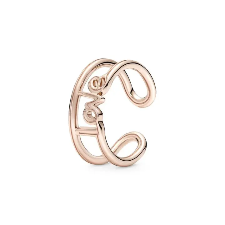 180077C00 - Anillo con un recubrimiento en oro rosa de 14k Abierto Love Pandora ME 180077C00 PANDORA Silver  Anillo Pandora original - 1