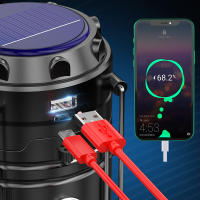 Luz de camping USB, Luz de camping recargable, Luz solar recargable, Luz de camping solar portátil impermeable para acampar al Aire Libre [Clasificación de eficiencia energética A ++] - details 1