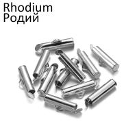 30-50Pcs Crimp End Beads Slide on Clasp Buckles Tubes Connectors Para DIY Joyería Metálicos De Cobre Accesorios De Enlace - details 12