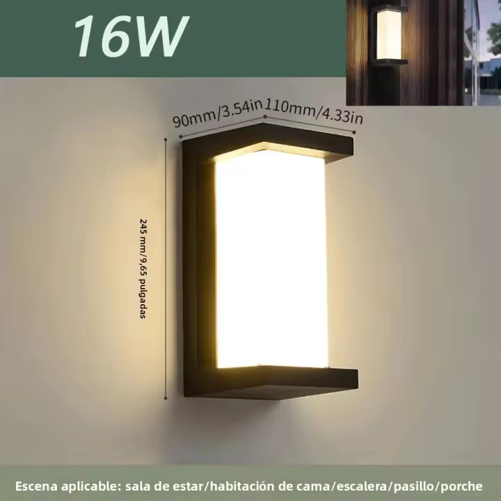 Lámpara De Pared Exterior LED Impermeable IP66 Con Sensor De Movimiento Iluminación Moderna Para Porche Balcón Jardín - 1