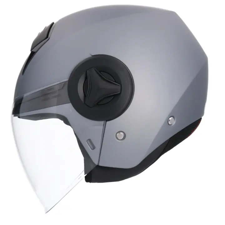 SHIRO HELMETS Casco Jet Modelo Atenas Monocolor Gris Mate Titanio Totalmente Homologado - 1