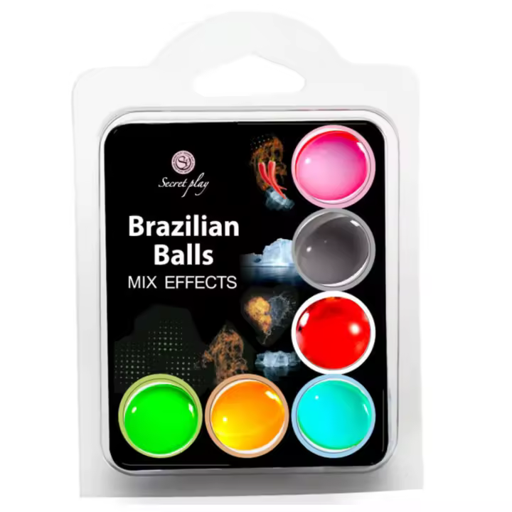 Brazilian Balls Mix Frio Calor Vibrador Set De 6 Bolas Brasileñas Con Diferentes Efectos Para Experimentar Masajes Y Preliminares Para Parejas Secret Play Lubricante A Base De Aceite No Compatible Con Preservativos De Látex - 1