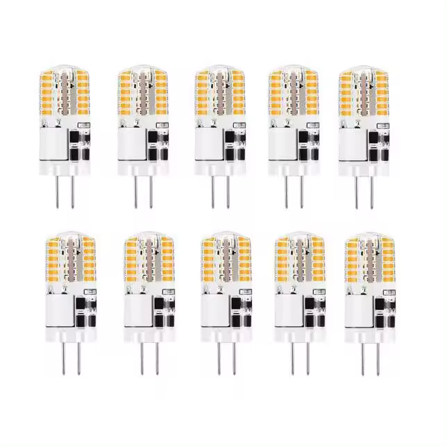 10 bombillas LED G4 de 12 V AC/CC, Luz Blanca Cálida de 3000 K, 3 W, 48 LEDs, regulables - WELLNGS - 1