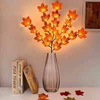 Luz De Hoja De Arce Roja Simulada Con 20 LED Para Decoración De Hogar Y Navidad Fácil De Instalar Sin Cable Potenciada Por Batería - details 7