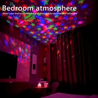 Proyector De Luz Nocturna LED Con Patrón De Agua Y Estrellas Aurora Para Decoración De Habitaciones Lámpara De Noche Con Proyección De Luna Y Estrellas Mini Proyector De Estrellas Para Ambiente - details 6