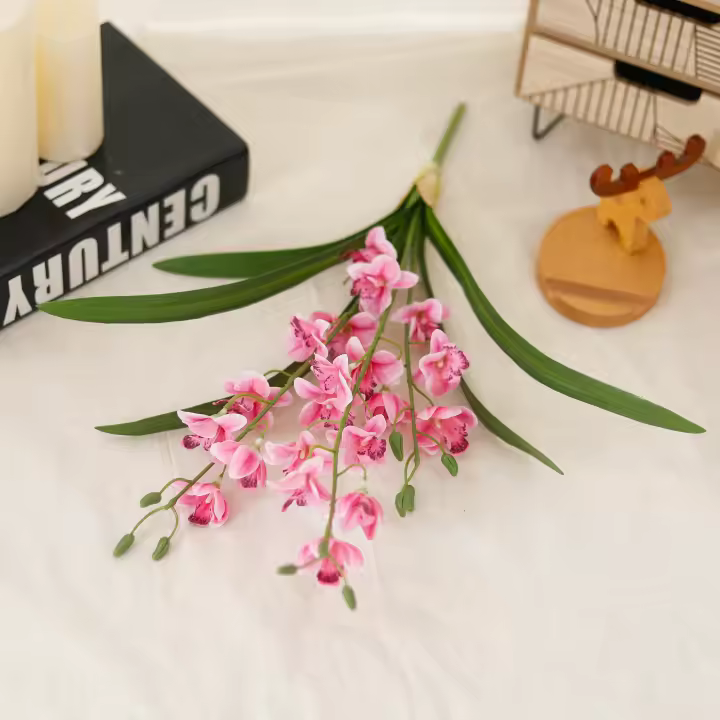 Orquídea Vainilla Y Freesia Artificiales Para Decoración De Hogar Boda Valentine's Day Fiesta Garden Vaso Decoración Estilo Floral Silken - 1
