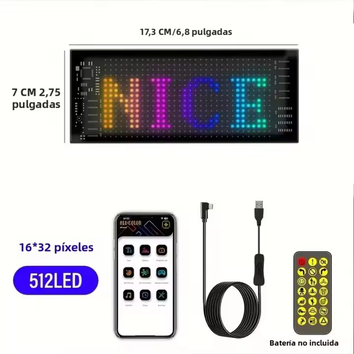 Pantalla De LED Pixel Soft Display Luz Nocturna Programable Con Control Remoto Y App Animación De Texto DIY Ideal Para ADS - 1