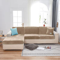 Funda De Sofá De Veludo Cubierta Suave En Color Sólido Spandex Protector De Muebles Estirable Para Sala De Estar Cubierta De Silla De Acento Sofá Modulable Sofá Futón - details 5
