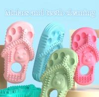 Juguetes Para Morder De Goma TPR Para Perros Y Gatos Con Puntos Protruidos Para Limpieza Y Enseñamiento De Dientes Juguetes Sonoros Con Clip De Alimento - details 0