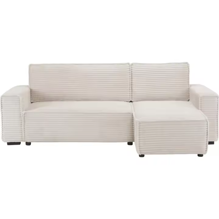 Sofá esquinero de pana "Opera" - 3 plazas - Beige - 1