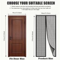 Easy-Install Magnetic Mesh Curtain for Summer - Insect & Mosquito Repellent, Breathable Polyester Blend, Classic Style, Ideal for Bedroom, Living Room & Wardrobe Doors - details 4