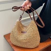 Bolso de mano de paja de gran capacidad para mujer, bolso de hombro tejido hueco, informal, de viaje, de mimbre, para playa y verano - details 4