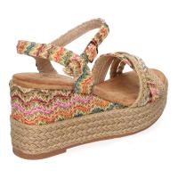 PuntoSalao Sandalias de cuña y plataforma en yute hebilla para mujer color multi F260-14 - details 2